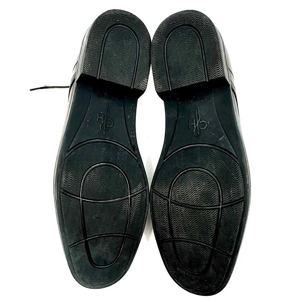 Cole Haan Mens Dark Brown Leather Apron Toe Derby Dress Shoes Size 11 M